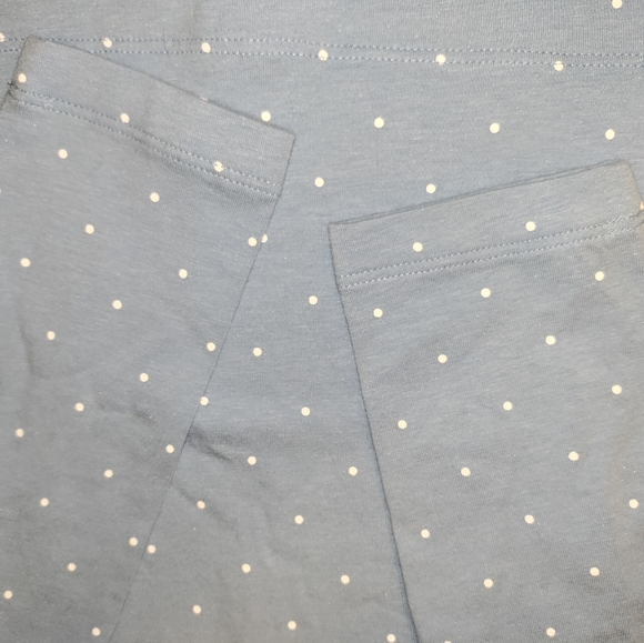 🆕Lands' End | Polka Dot Turtleneck Women's Large Light Blue & White - Picture 7 of 9